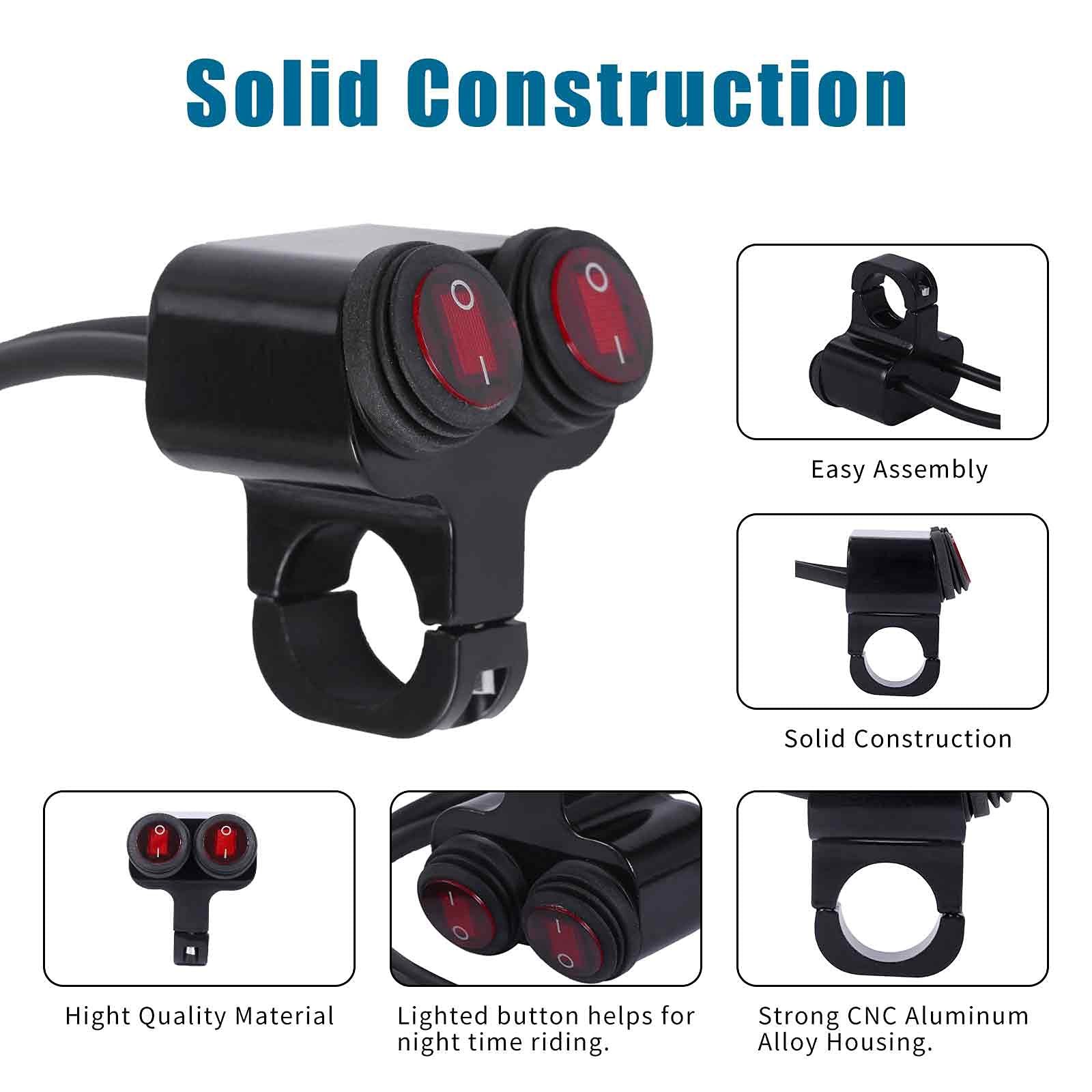 スイッチライト Amazon.com: Stylemafia Waterproof Motorcycle ATV 7/8″ Light